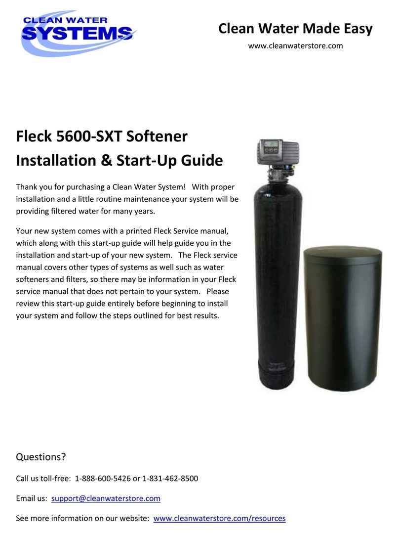 Clean Water Systems Fleck 5600-SXT Installation and startup guide