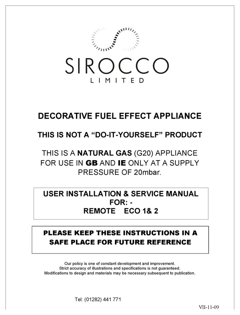 Sirocco REMOTE ECO 1 Installation & service manual