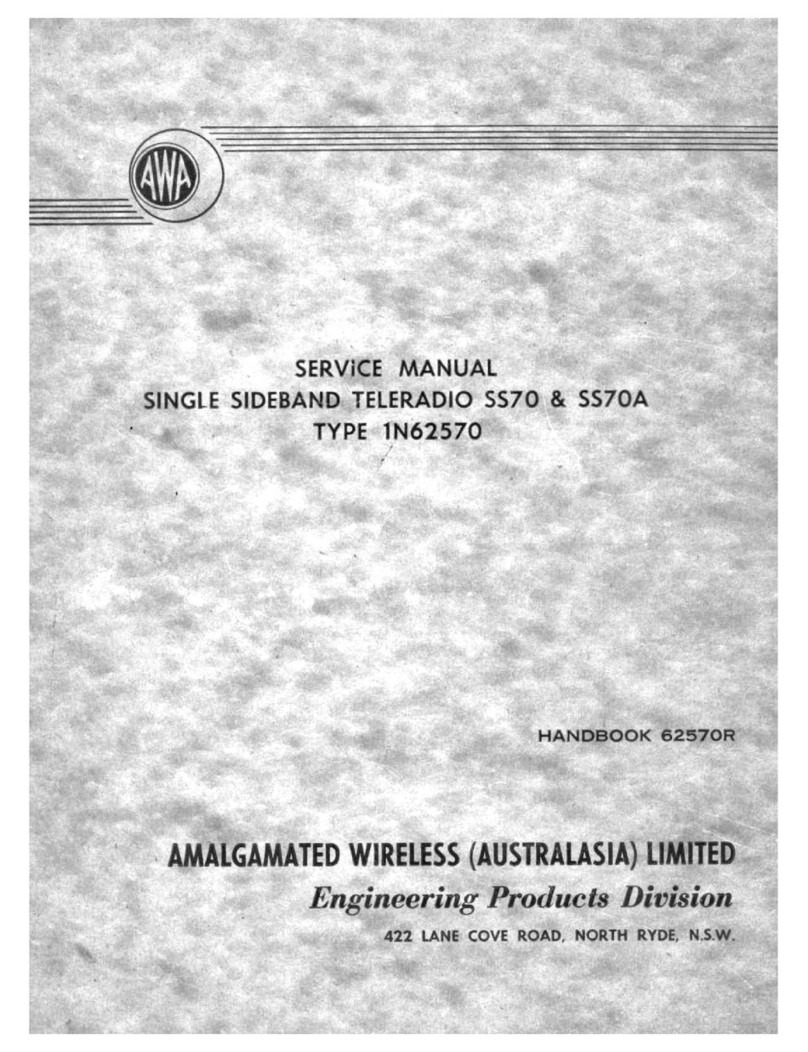 AWA Teleradio SS70 Service manual AWA Teleradio SS70 Service manual