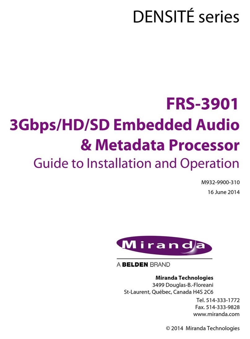 Miranda FRS-3901 Guide to installation and operation
