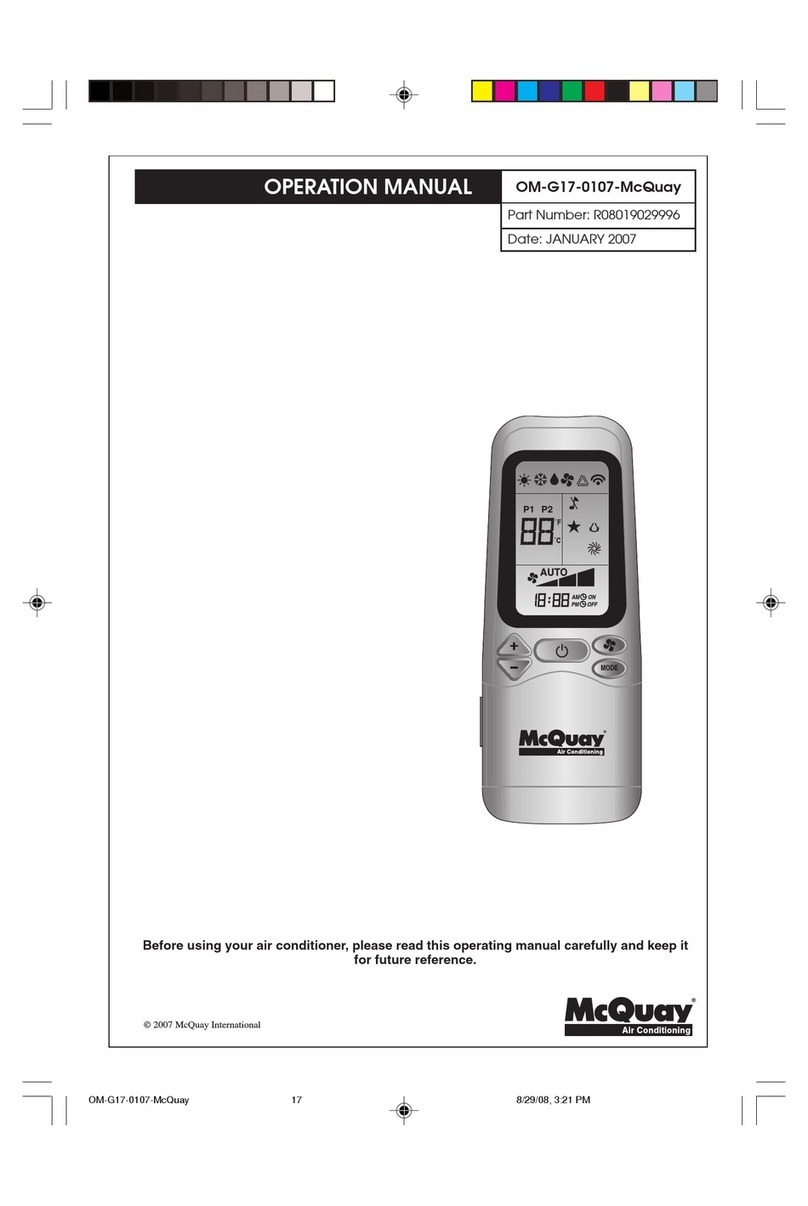 McQuay OM-G17-0107 Operation manual