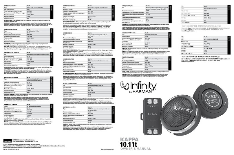 Infinity KAPPA 10.11t User manual