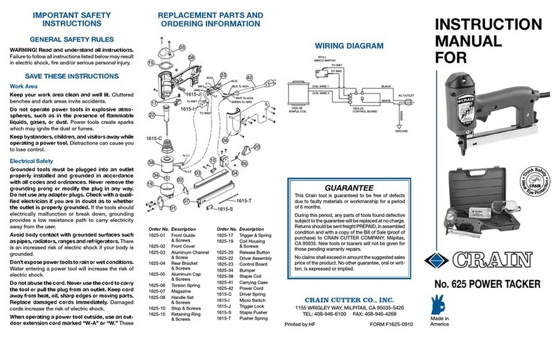CRAIN 625 instruction manual