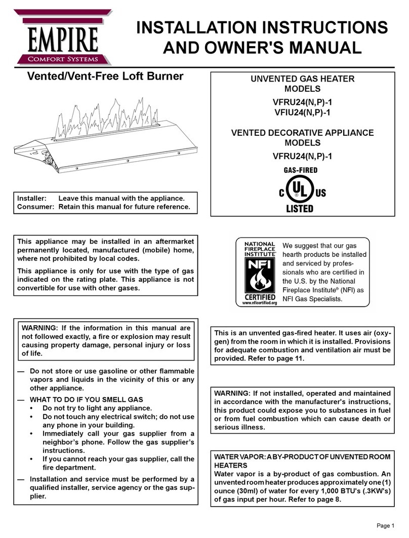 Empire VFRU24(N Installation instructions and owner's manua Empire VFRU24(N Installation instructions and owner's manua