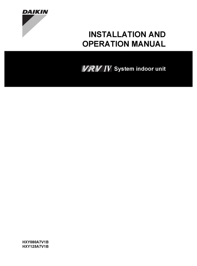 Daikin HXY080A7V1B Installation and operation manual Daikin HXY080A7V1B Installation and operation manual