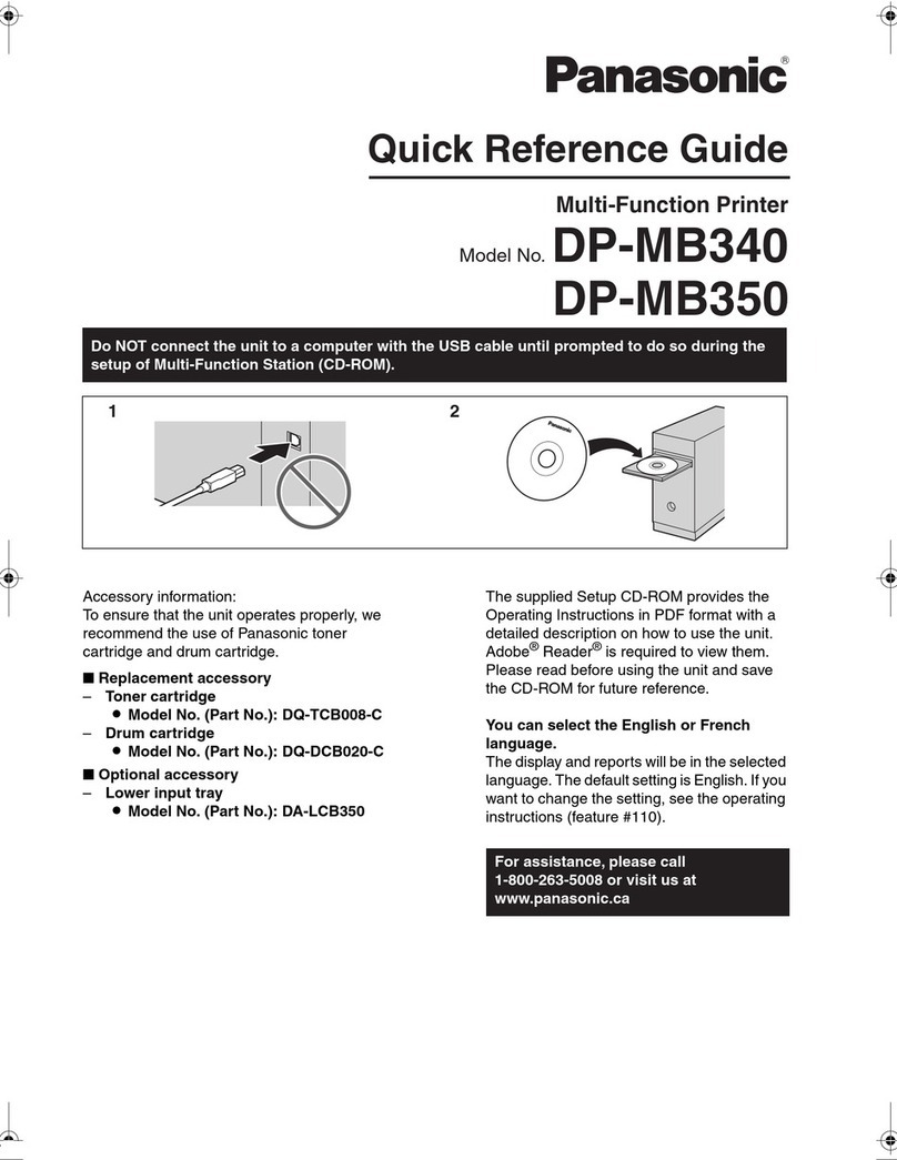 Panasonic DP-MB340 Quick reference guide