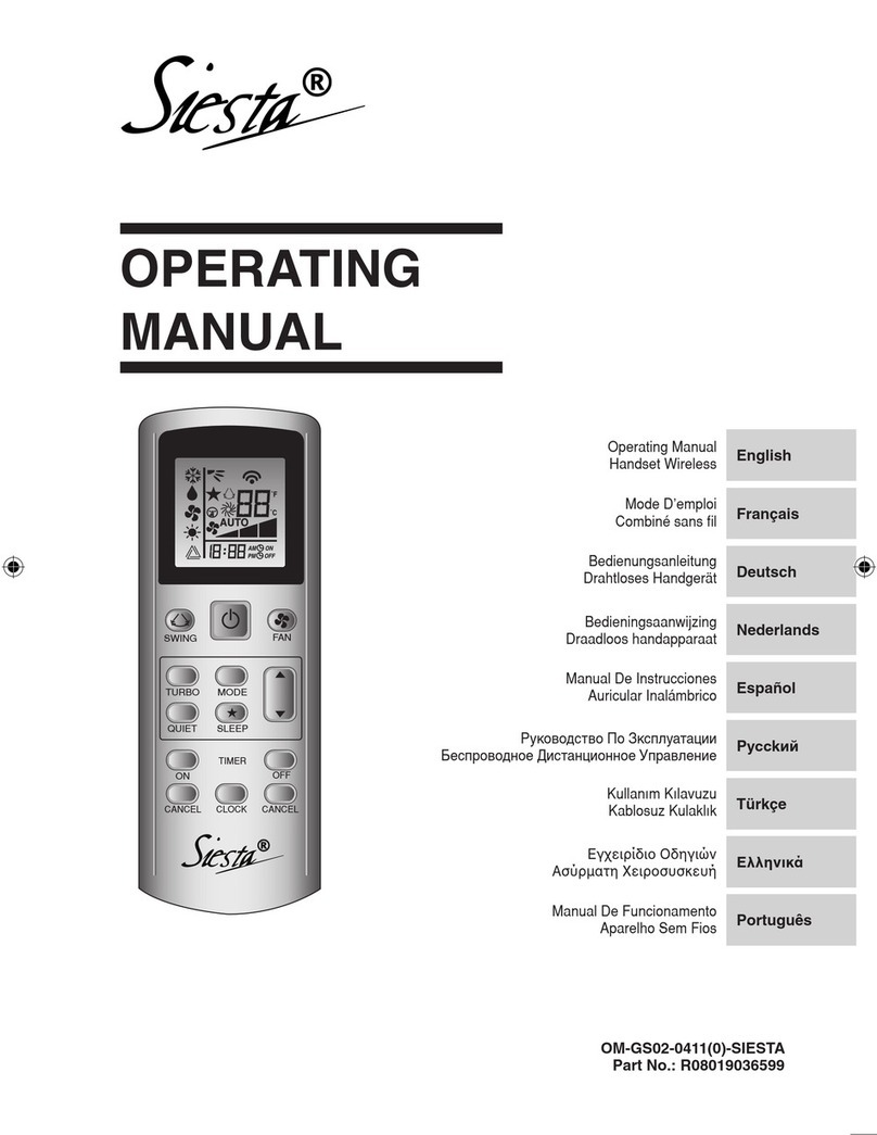 Siesta OM-GS02-0411(0) operating manual