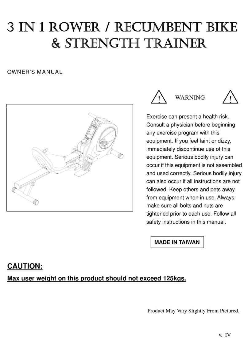 Boyles Fitness 3 IN 1 ROWER owner's manual