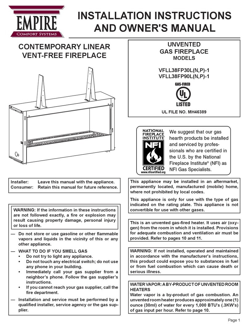 Empire VFLL38FP30L(N Installation instructions and owner's manual Empire VFLL38FP30L(N Installation instructions and owner's manual