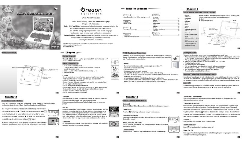 Oregon Scientific Tinker Bell Pixie Hollow User manual
