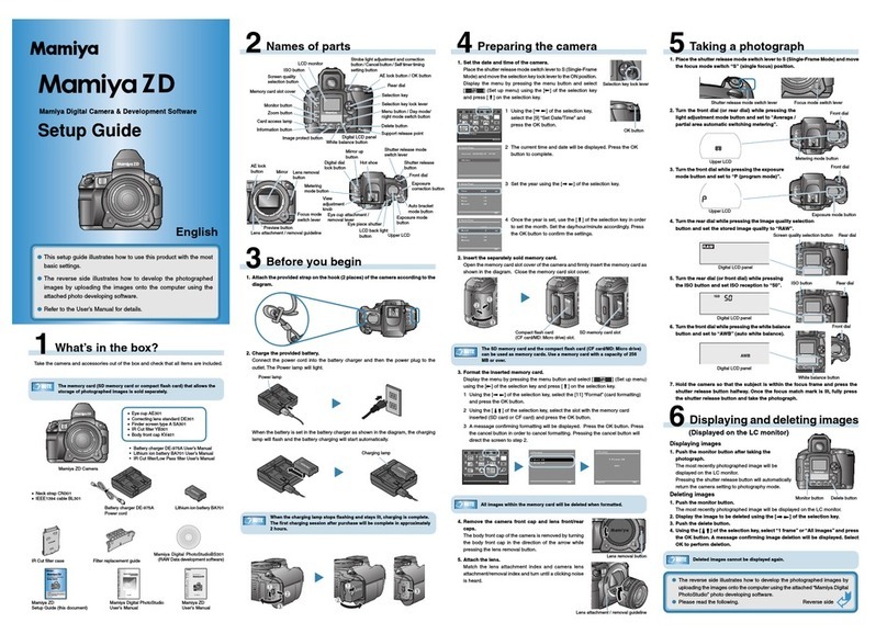 Mamiya ZD Setup guide