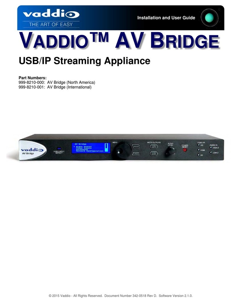 VADDIO AV Bridge Installation and user guide