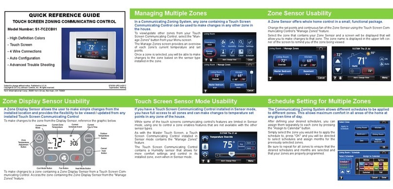 York S1-TCZCB01 Quick reference guide