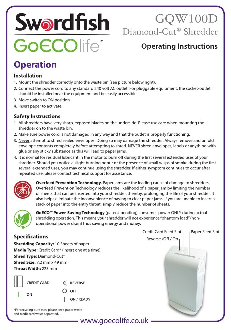 Swordfish Diamond-Cut GQW100D operating instructions
