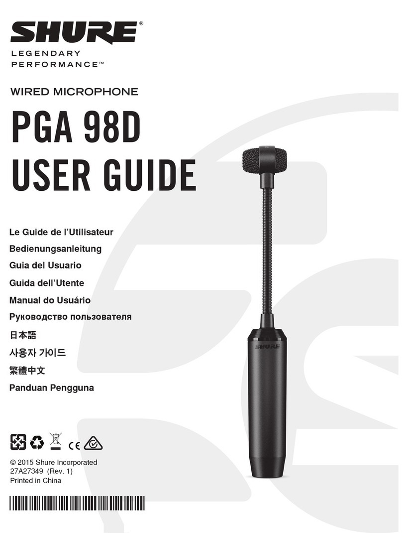 Shure PGA 98D User manual Shure PGA 98D User manual