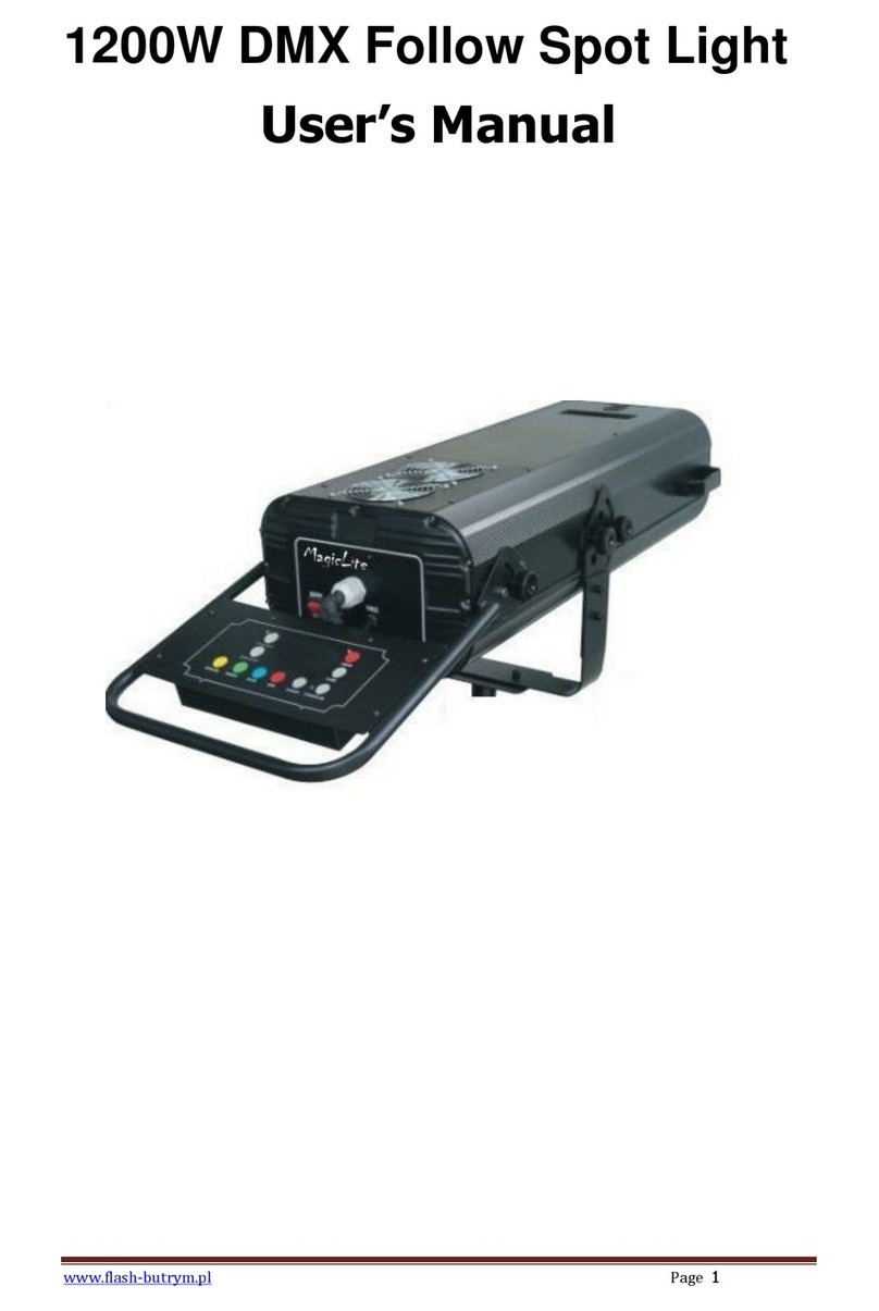 magic lite 1200W DMX Follow Spot Light user manual