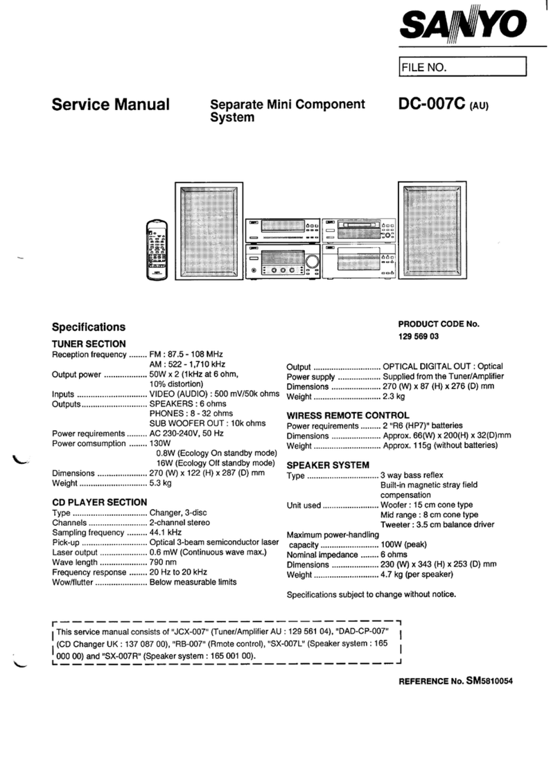 Sanyo DC-007C Service manual