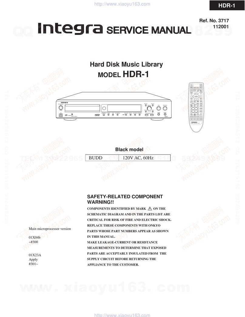 Integra HDR-1 User manual