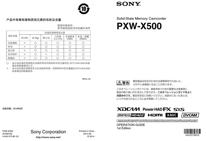 Sony PXW-X500 Operation guide