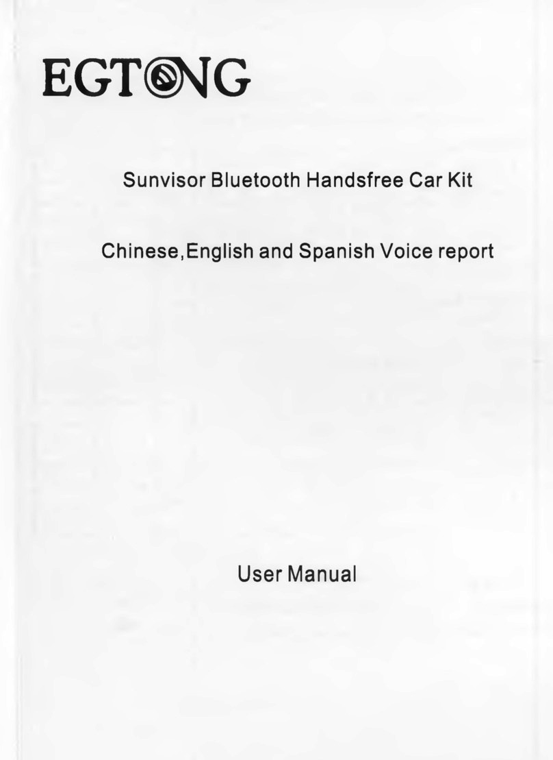 egton Sunvisor Bluetooth Handsfree Car Kit user manual