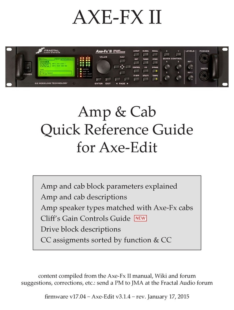 Fractal AXE-FX II Quick reference guide