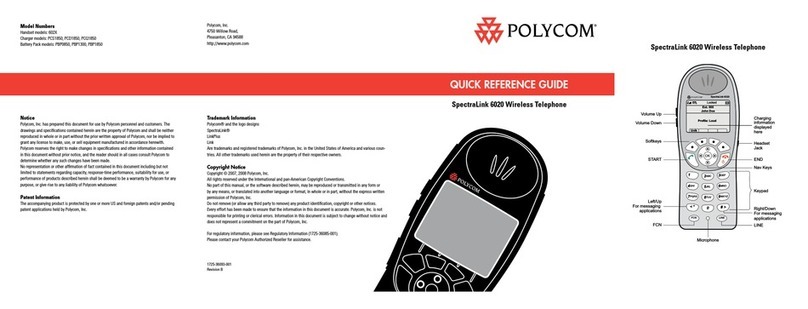 Polycom SpectraLink 6020 User manual Polycom SpectraLink 6020 User manual