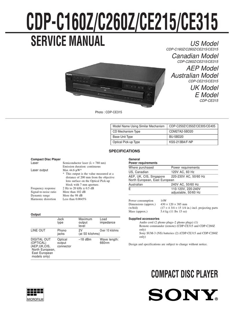Sony CDP-C160Z Service manual