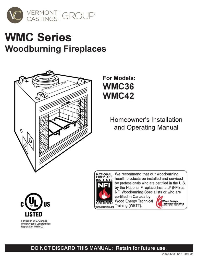 Vermont Castings Royal Collection WMC36 Homeowner's installation and operating manual