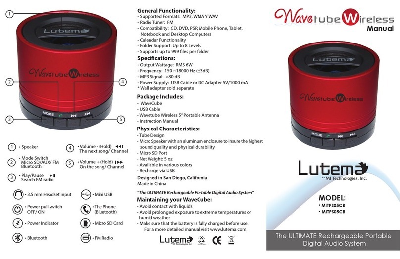 Wave Tube Wireless Lutema MITPS05CB manual
