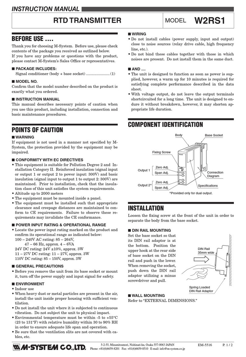 M-system W2RS1 instruction manual