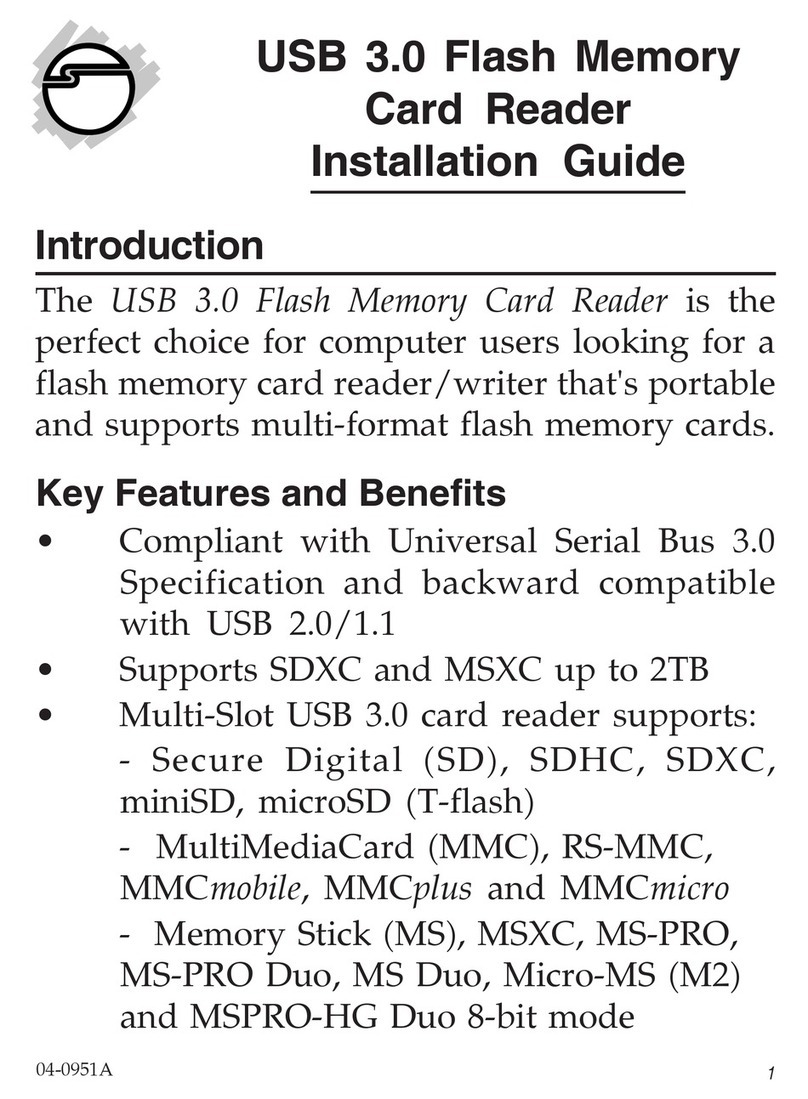 SIIG USB 3.0 Flash Memory Card Reader installation guide