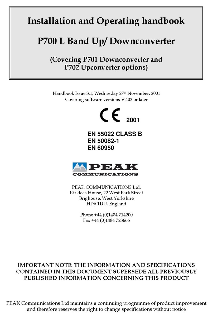 Peak P701 L Installation and operating
