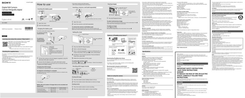 Sony DSC-W830 User manual Sony DSC-W830 User manual