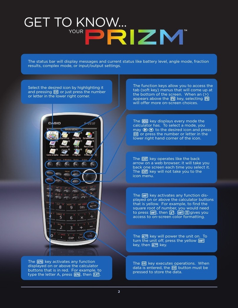 Casio Prizm quick start guide