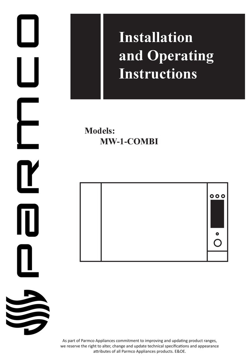 Parmco MW-1-COMBI Installation and operating instructions