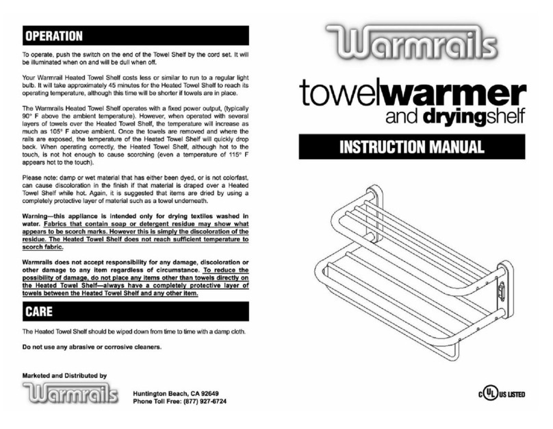 Warmrails Heated Towel Shelf User manual
