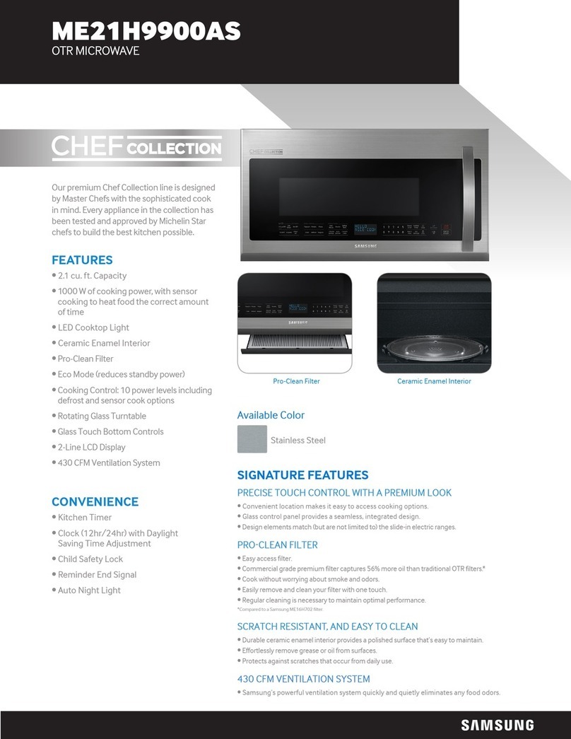 Samsung ME21H9900AS Installation and operating manual