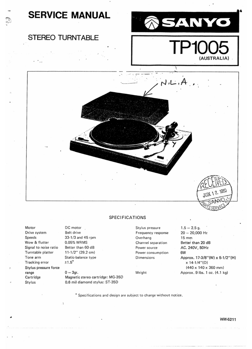 Sanyo TP1005 Service manual