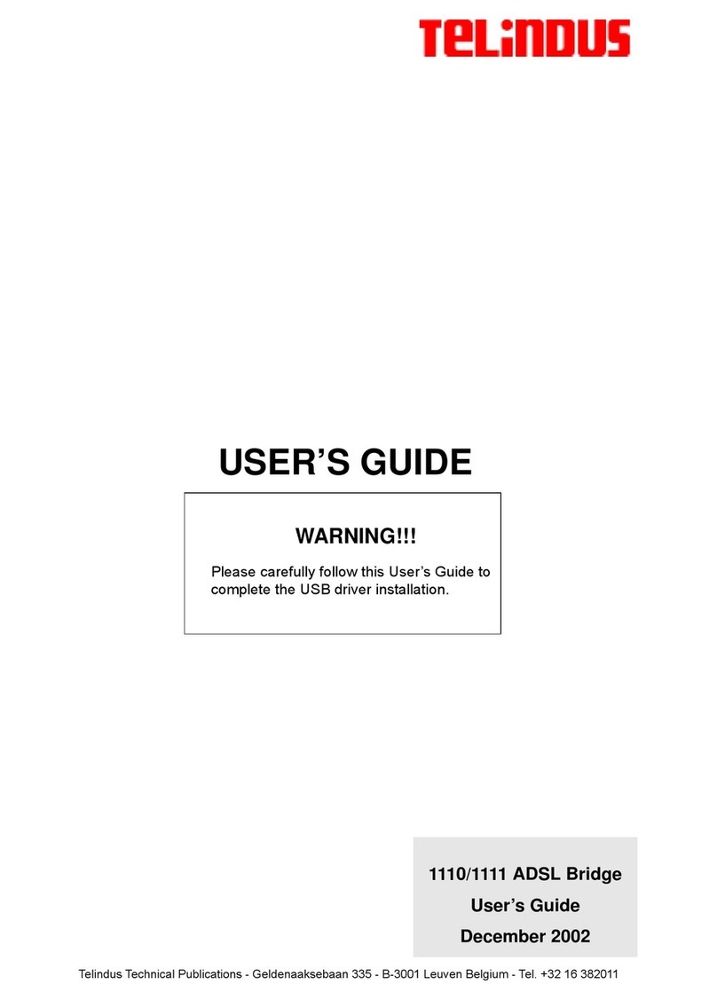 Telindus 1110ADSL Bridge user guide