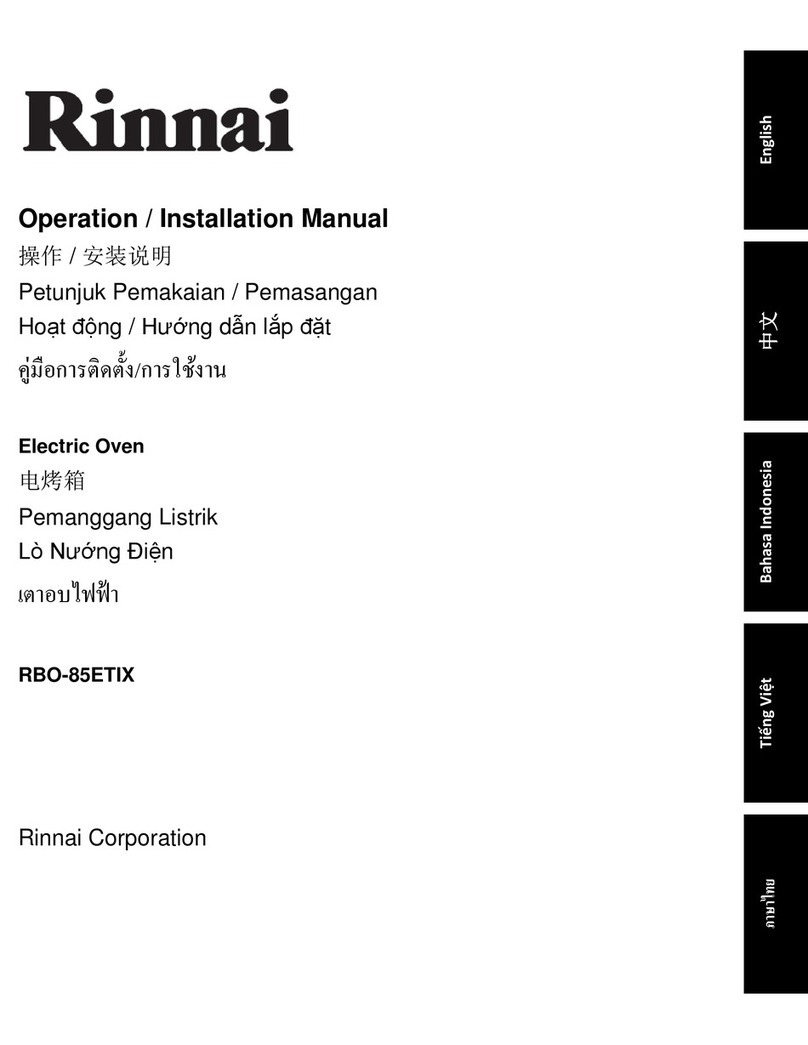 Rinnai RBO-85ETIX Operation & installation manual