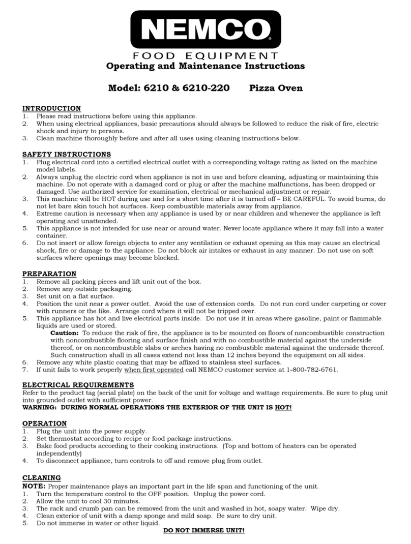 Nemco 6210 Operating and maintenance instructions