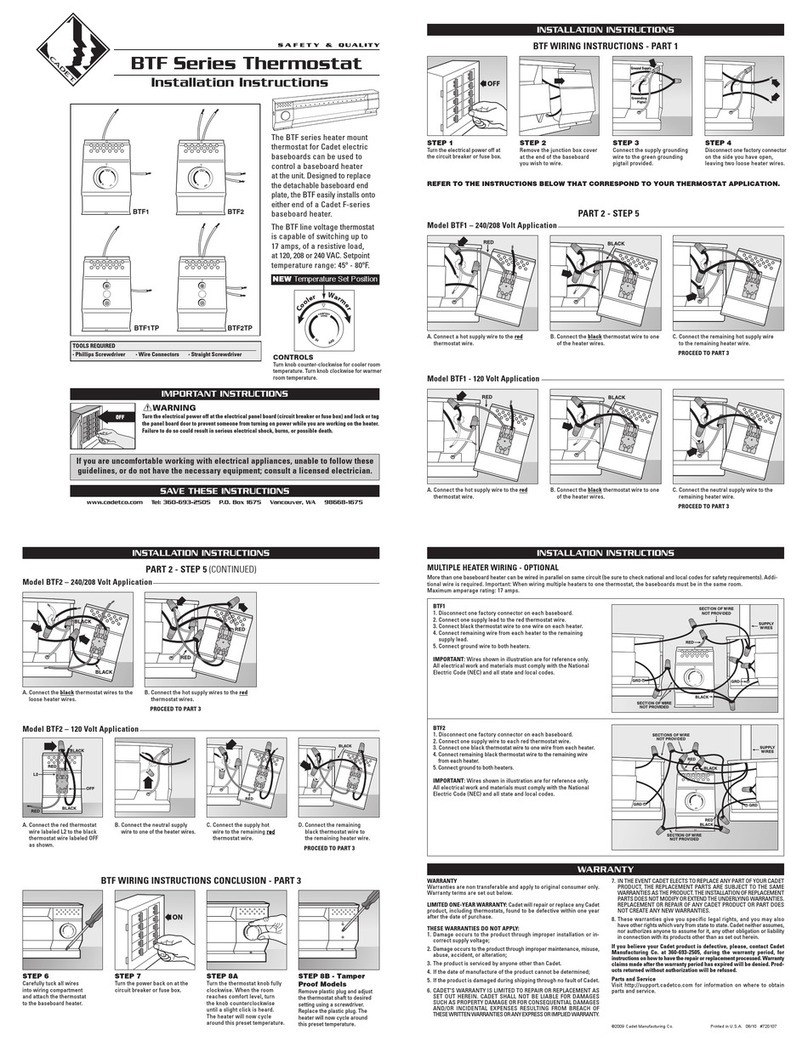 Cadet BTF1 User manual