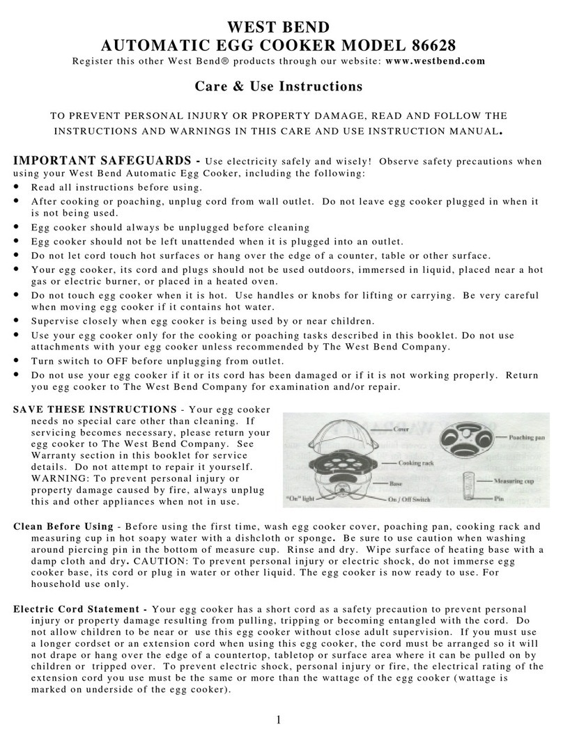 West Bend 86628 Care & use instructions