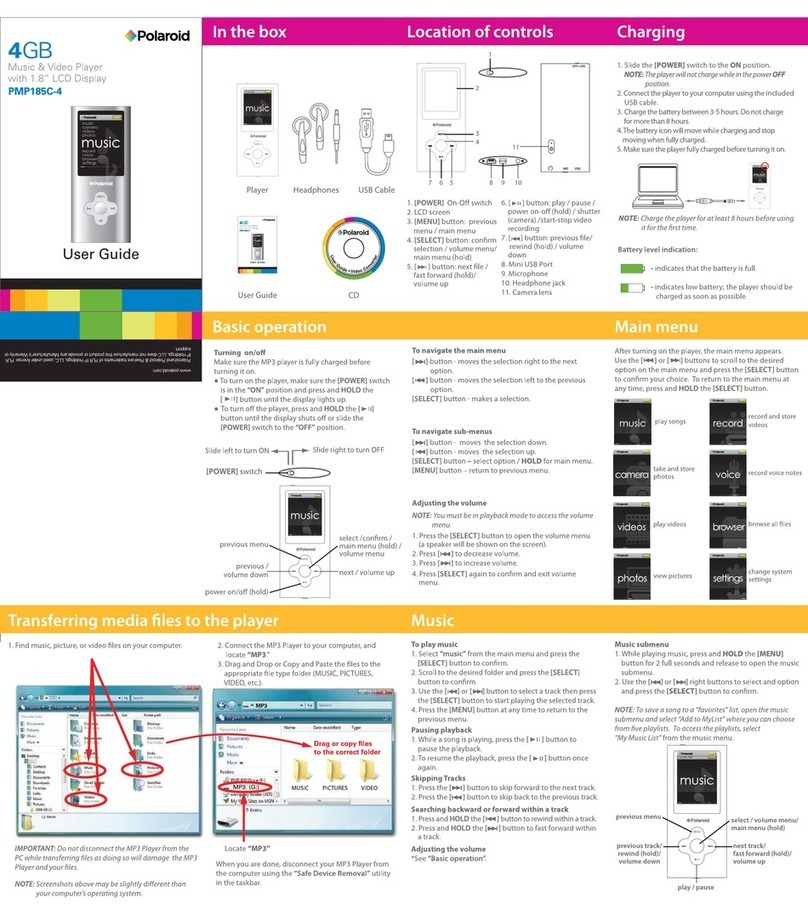 Polaroid PMP185C-4 User manual Polaroid PMP185C-4 User manual