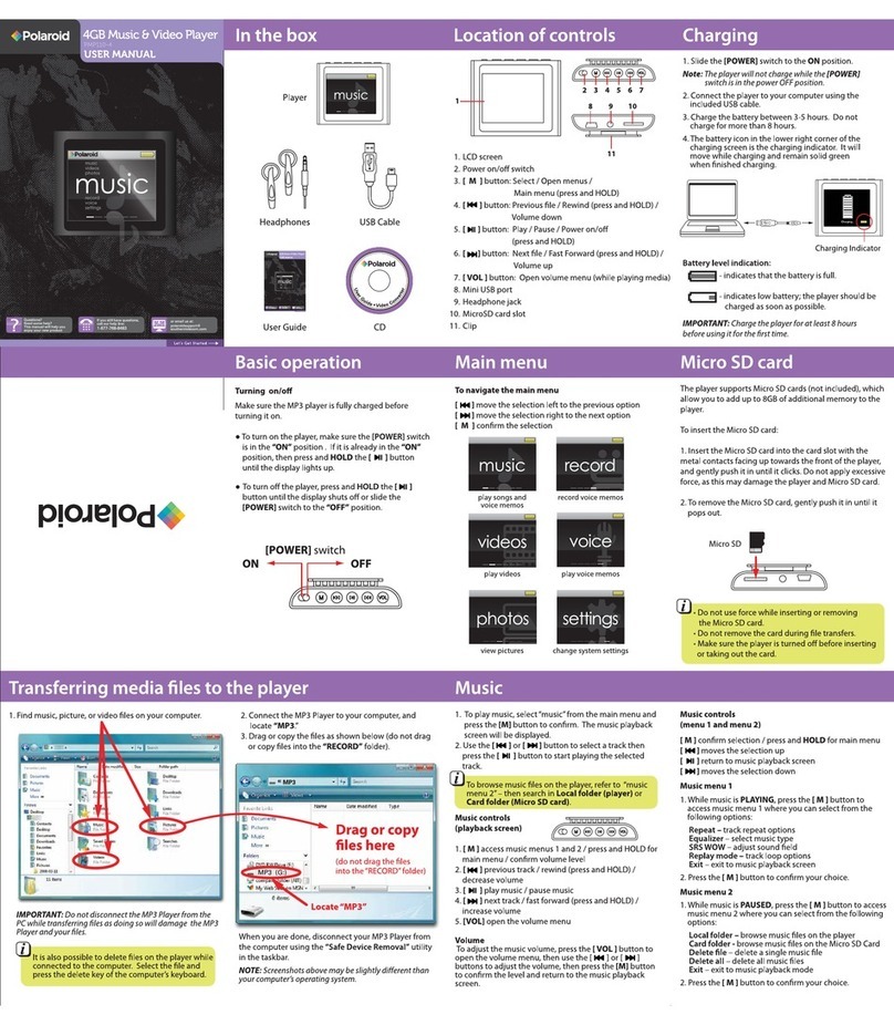 Polaroid PMP110-4 User manual Polaroid PMP110-4 User manual