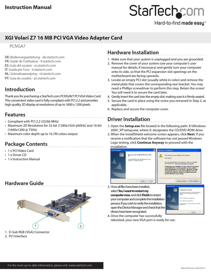 StarTech.com PCIVGA7 User manual