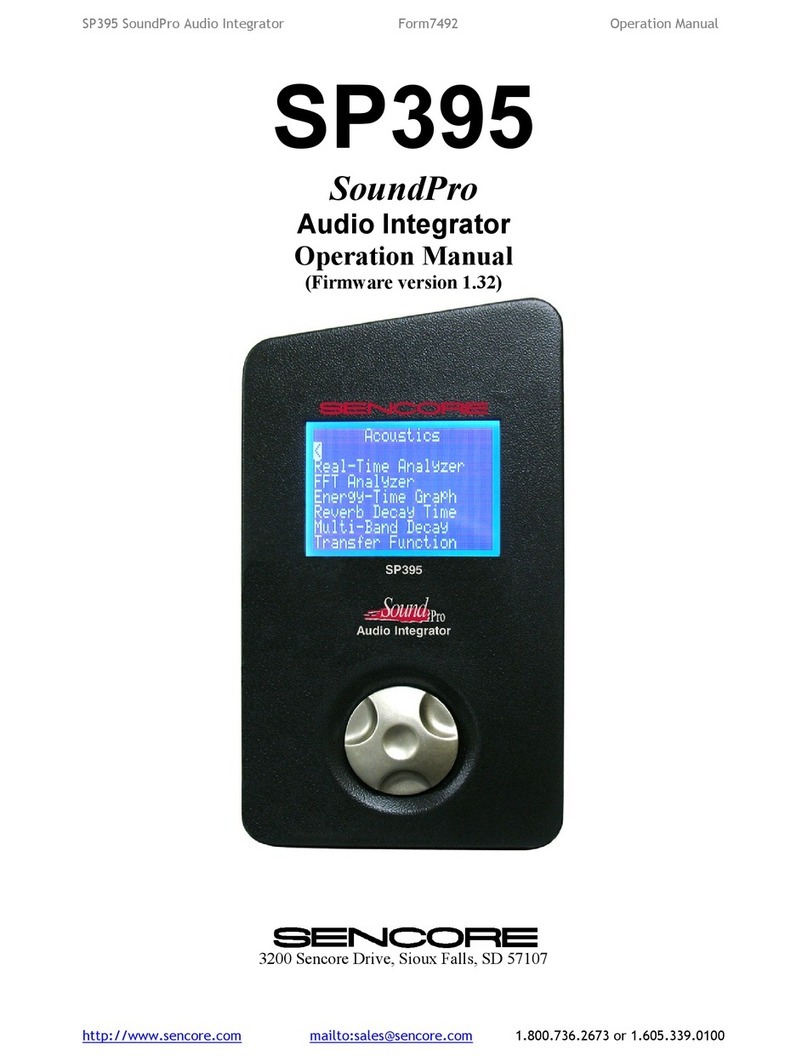 Sencore SP395 Operation manual
