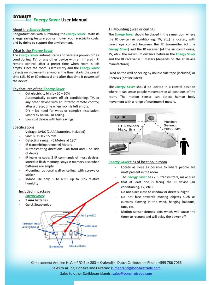 Dynasty Energy saver user manual
