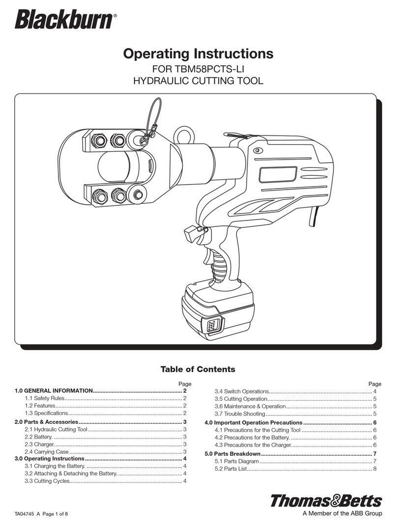 blackburn TBM58PCTS-LI operating instructions