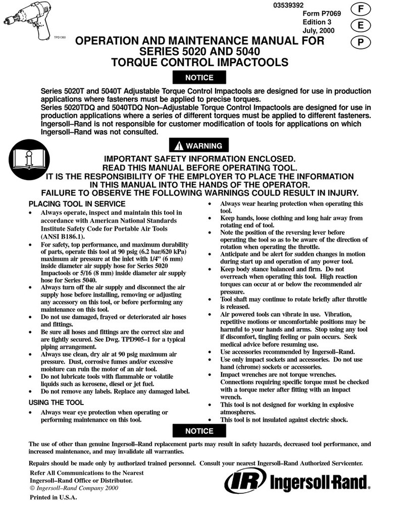 Ingersoll-Rand SERIES 5020 Operation and maintenance manual